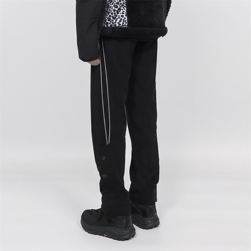 メンズズボン 黒ズボン パンツ スーツパンツ レフレックティブ カジュアルパンツ 質感 男女兼用