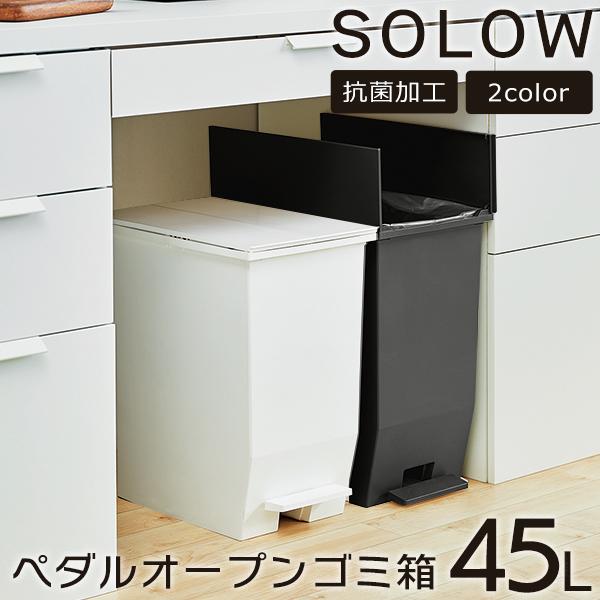 【2025新作】ポイント10倍 SOLOW ソロウ ペダルオープンツイン 45L ごみ箱 ペダル付 ゴミ箱 リス RISU トラッシュカン ふた両開き ギフト -140S SOLOWゴミ箱45L