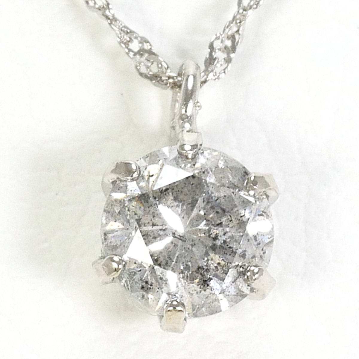 PT999 プラチナ PT850 プラチナ ネックレス ダイヤモンド 0.4ct 総重量約1.0g 約42cm 中古