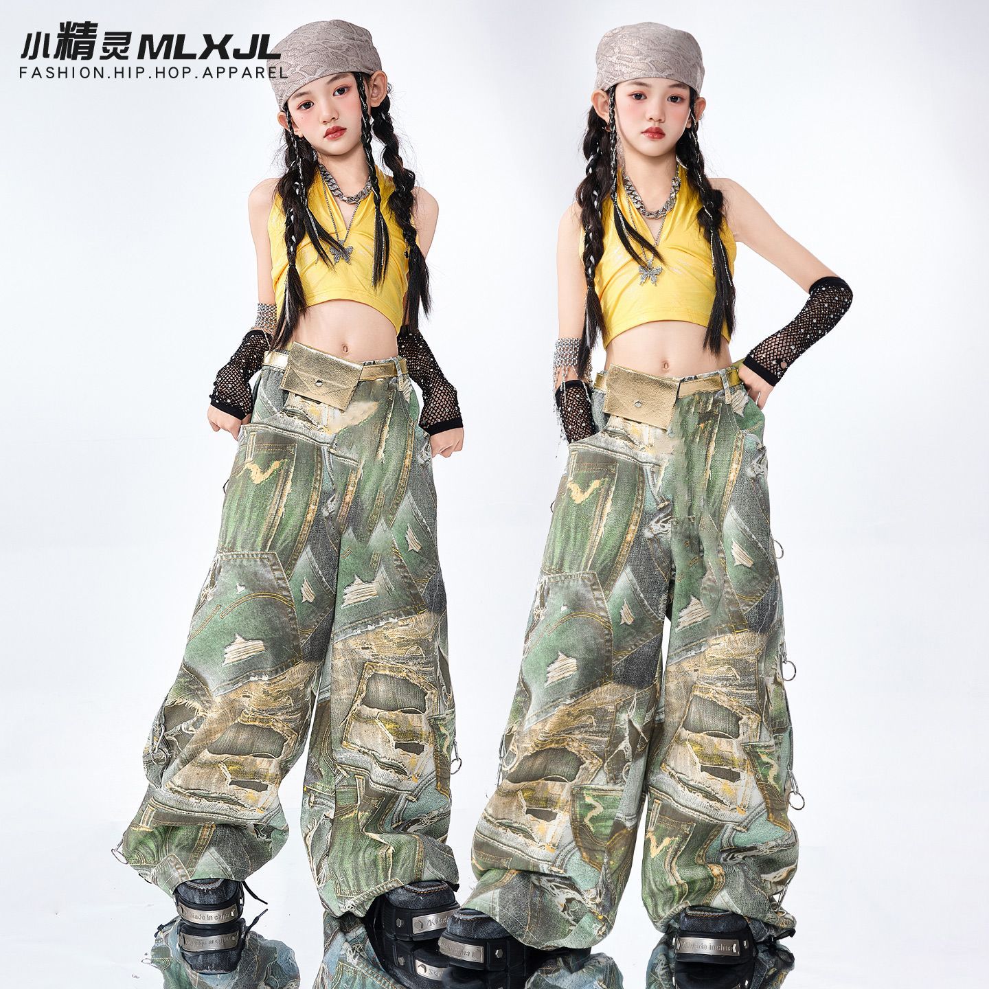 ダンス 衣装 キッズ 女の子 jazz セットアップ ホップ アップ トップス パンツ 韓国 子供服 演奏会 応援団 韓国