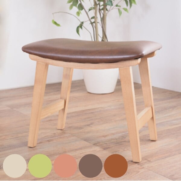 スツール 高さ42cm ダイニングスツール クッション 木製 天然木 椅子 北欧 チェア