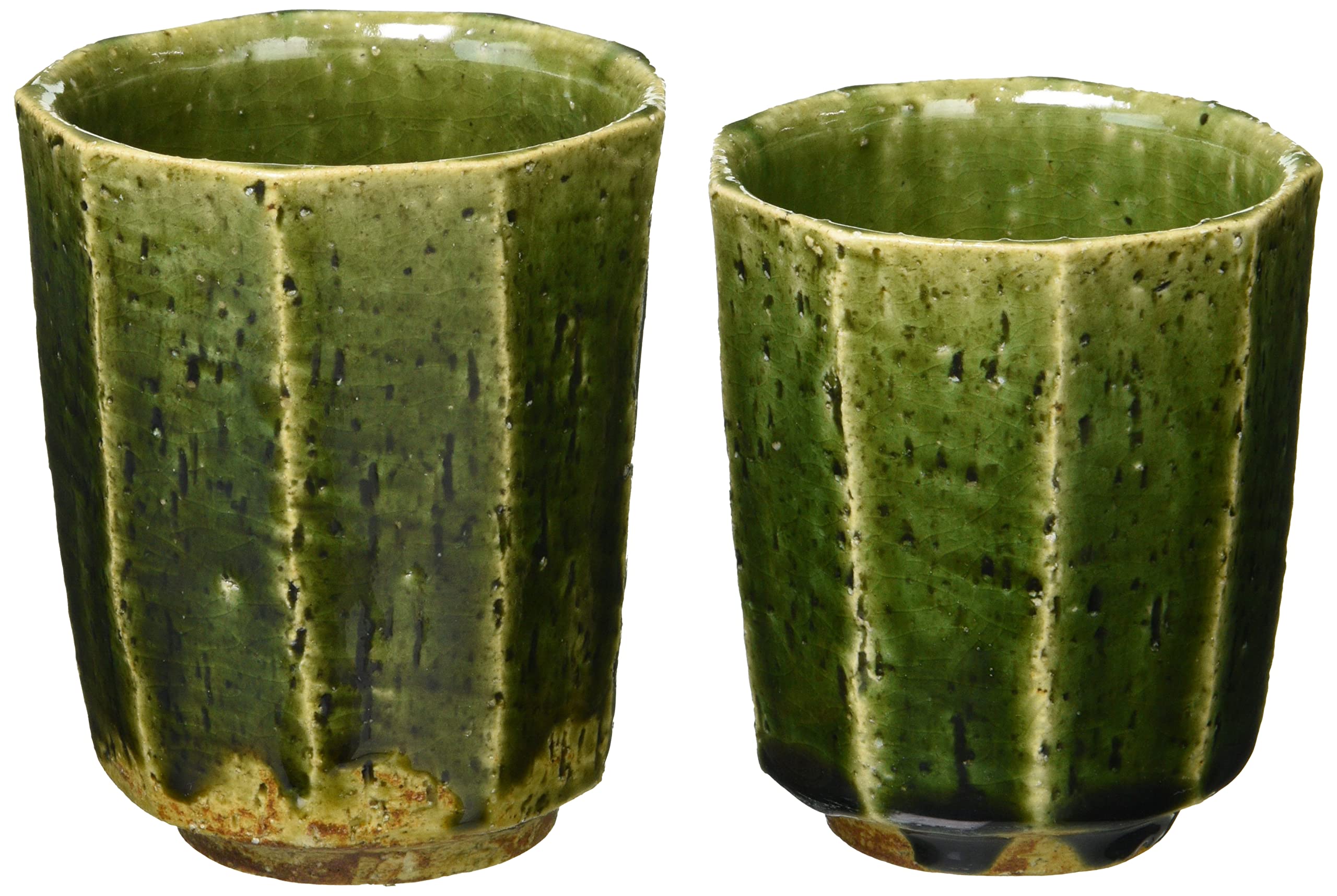 アイトー(Aito) 京焼 清水焼 木野窯 湯呑 組湯呑 織部面取 UOM882