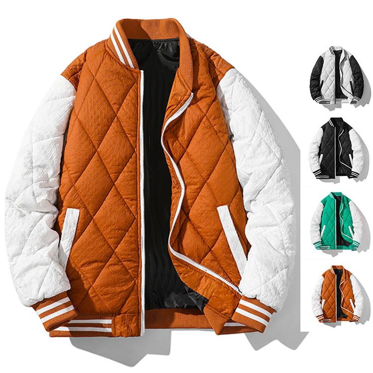 メンズ 中綿ジャケット ジャンパー ジャケット 綿入り スタジャン スタジアム ブルゾン 秋冬 厚手 防風 防寒着