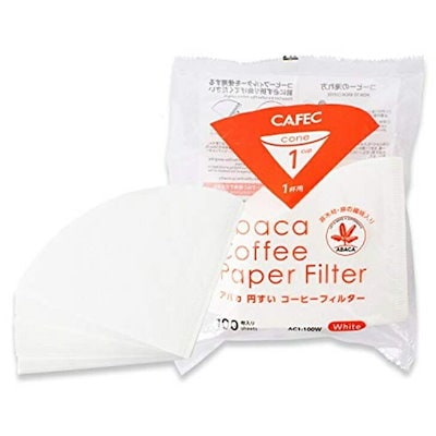 他サイト： CAFEC フィルター アバカ円錐 1杯用(100枚入) AC1-100Wの商品画像