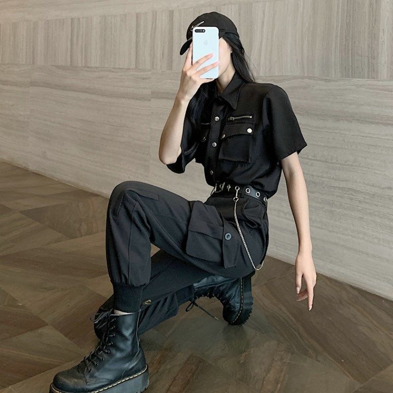 夏ユジエファン服ファッションツーリングスーツ女流ゆったり薄手オールマッチダンス衣装ツーピーススーツ 母の日