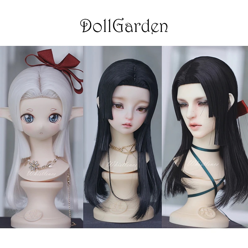 BJD 1/3 ドール ウィッグ センターパート スタイルあり 古風 和風 モダン 3段 ロング 小顔SD/SDサイズ球体関節人形用ウィッグ 手入れ