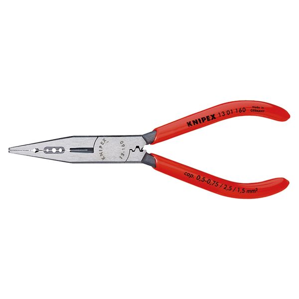 KNIPEX クニペックス 電気技師用ペンチ 全長160mm プラスチックコーティング パック入 1301-160