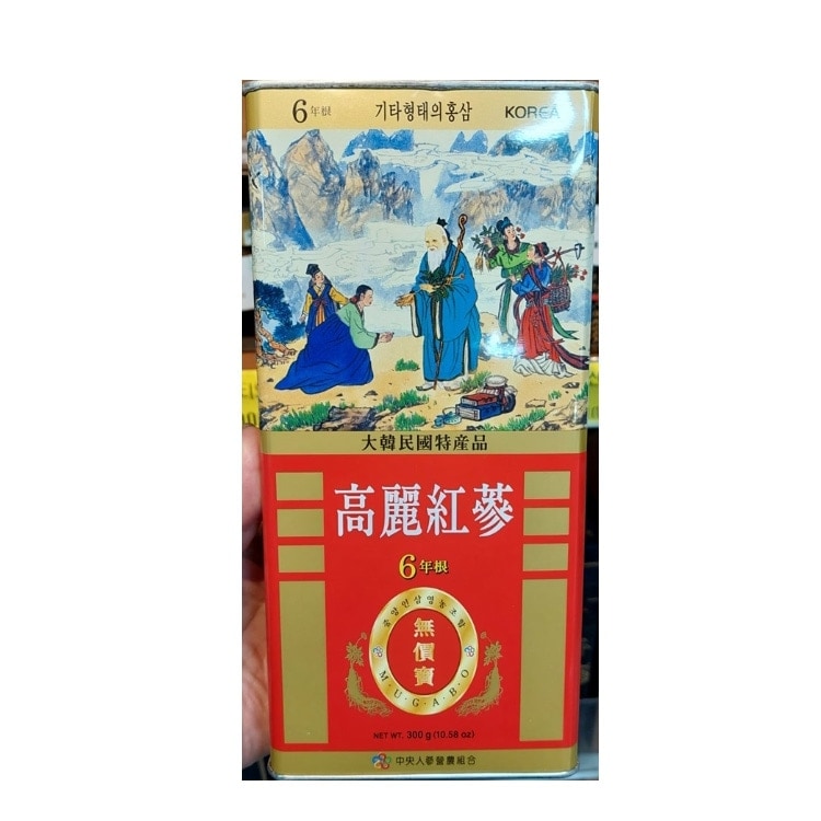 韓国産 高麗人参 6年根 中片 蒸気で蒸し乾燥 紅蔘 300g