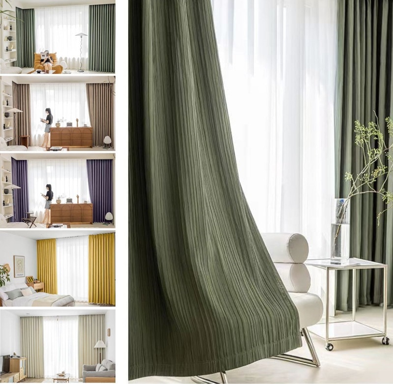 韓国ファッション カラーカーテン 遮光カーテン断熱 遮光 省エネ無地 UVカット防音断熱 プリーツインテリア雑貨 高級 部屋の組み合わせ現代風シンプル遮光カーテン