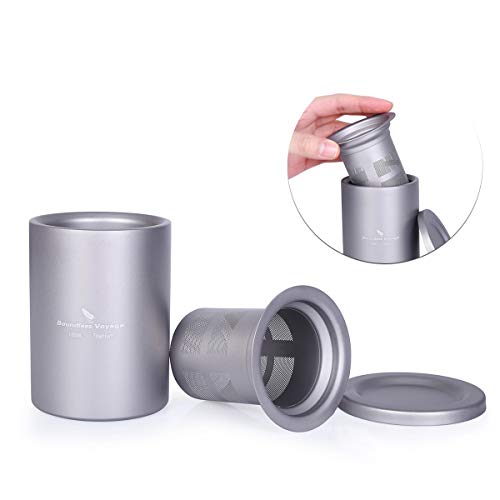 Boundless Voyage 180ml 二重構造チタンコップ 断熱やけど防止 ポータブル超軽量
