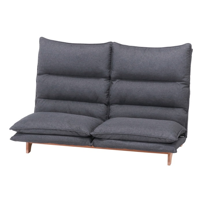 不二貿易 ダブルクッション座椅子 フィット2 2P DGY fj-19207 ダークグレー