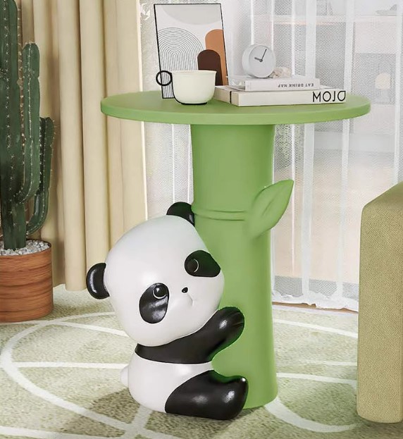 パンダ置物 アクセサリー 室内用品 動物テーブル 物置棚 パンダテーブル パンダ机 コンソール式物置棚 インテリア