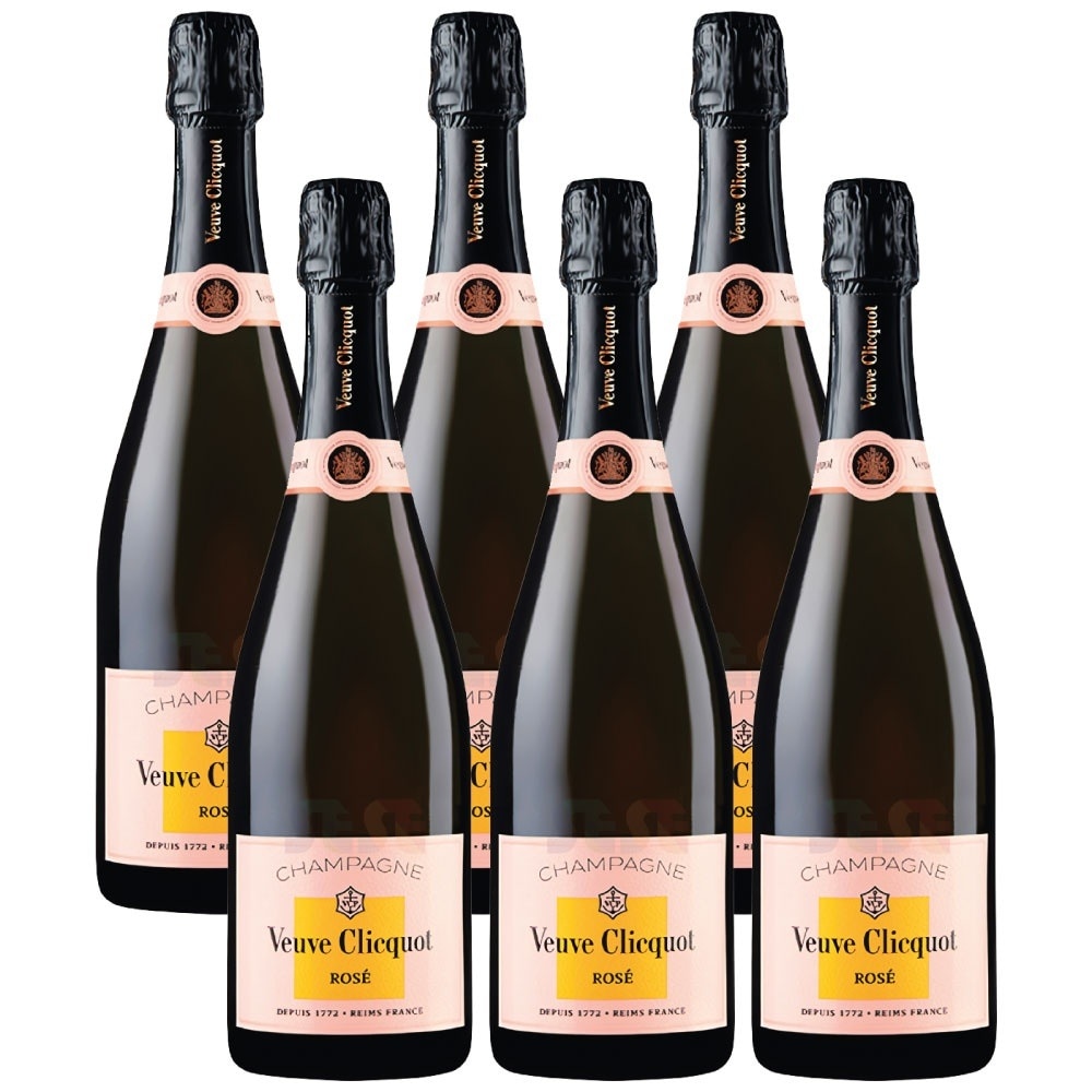 ヴーヴ・クリコ ローズラベル 6本セット 750ml / スパークリング 辛口 フランス シャンパン Veuve Clicquot Rosé