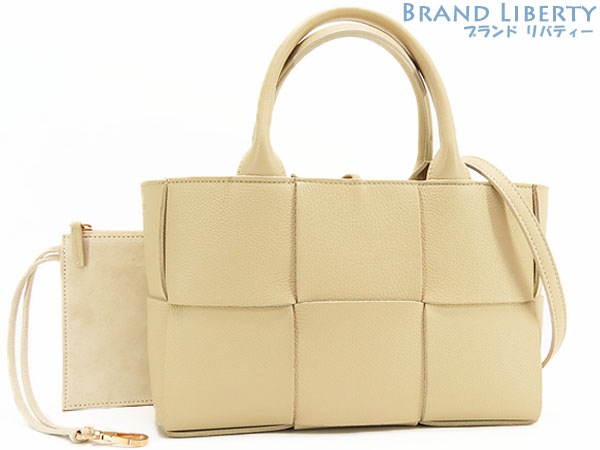 未使用ボッテガヴェネタマキシイントレチャートミニアルコ2WAYトートバッグハンドバッグポリッジカーフレザー709337 149,000円