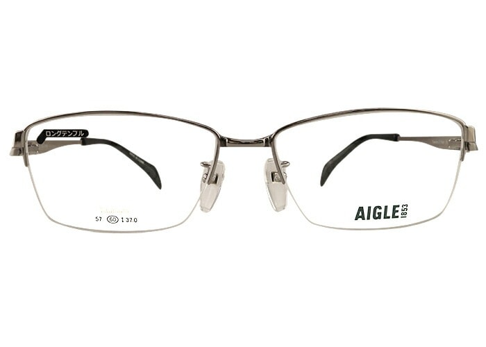 ag-1154 60サイズ ハーフリム 伊達 度付き チタン ロングテンプル 大きい メンズ 老眼鏡 遠近両用 めがね メガネ 眼鏡 9,504円