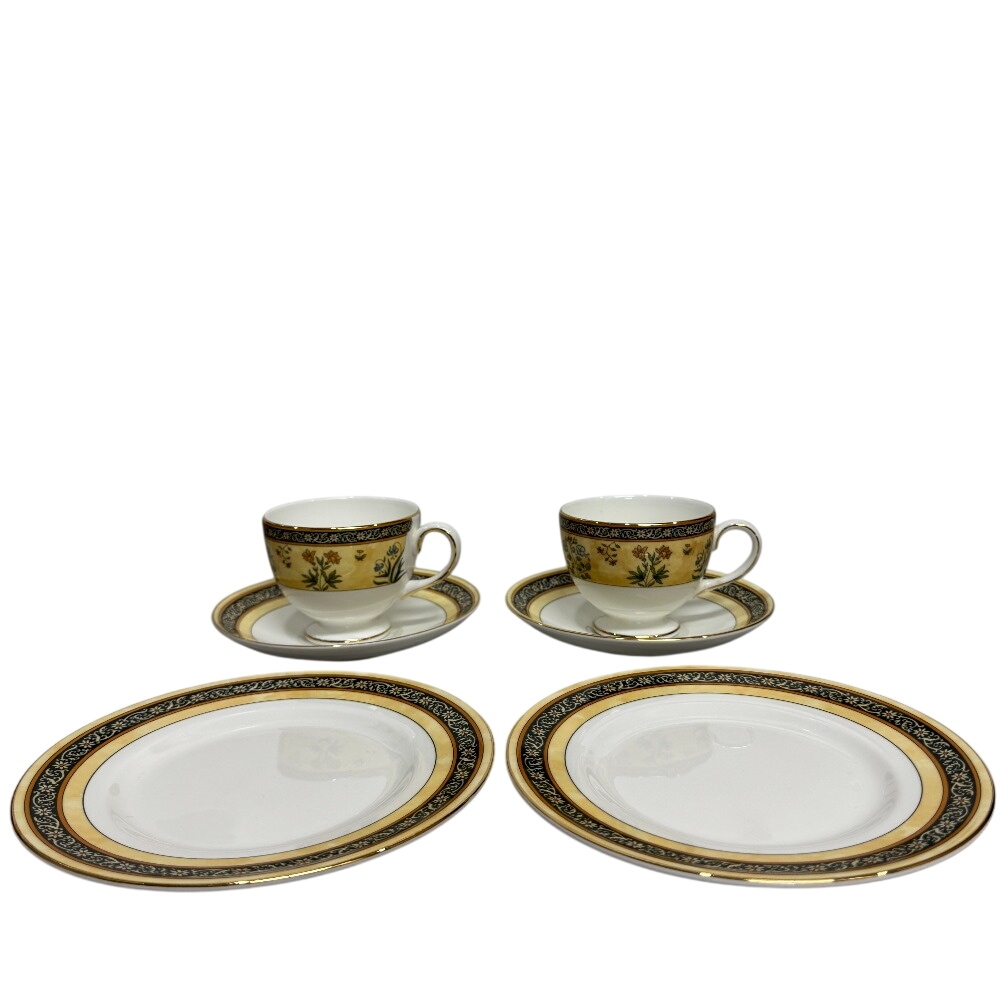 India インディア カップ＆ソーサー 計6点セット コップ 洋食器 陶器 食器 イエロー メンズ