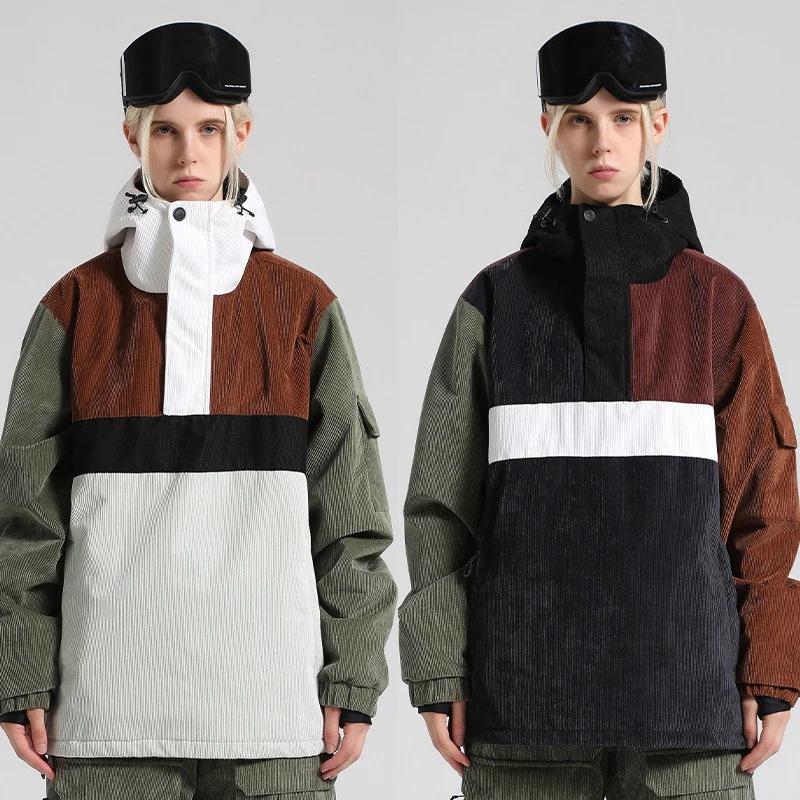 スノーボードウェア スノボウェア スキーウェア パーカー コーデュロイ ジャケット レディース メンズ 男女兼用 スノーボード ウェア 防風 防水 防寒着