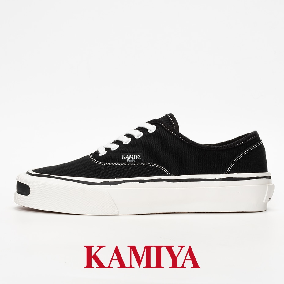スニーカー メンズ レディース 厚底 黒 白 韓国 ローカット ストリート カジュアルシューズ キャンバス ブランド KAMIYA カミヤ Vulcanize Sneaker ヴァルカナイズ おしゃれ
