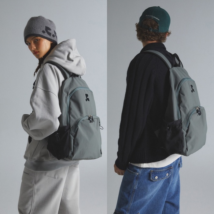 【REST & RECREATION】 RR LOGO NYLON BACKPACK : GREY