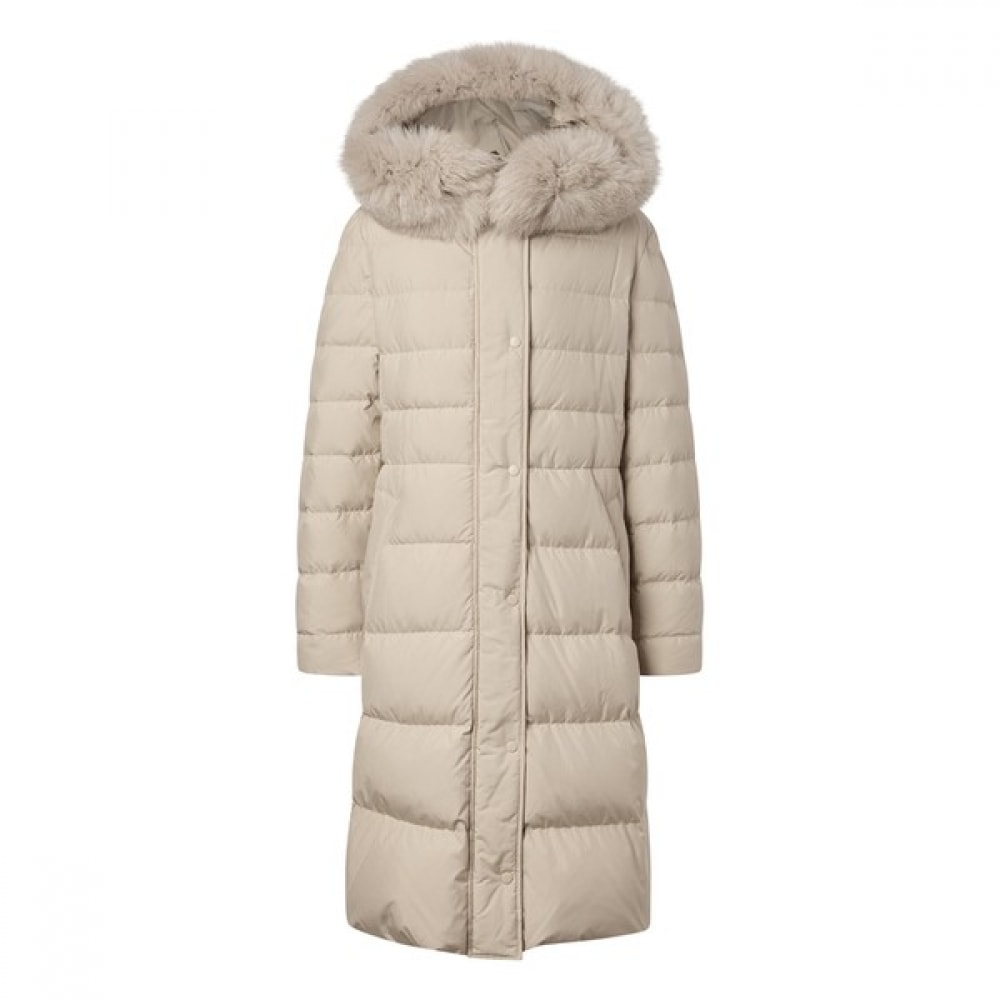 (ヘッジズレディース) 24FW フード付きロングヘビーグースダウンジャンパーライトベージュ HSJU4DC02I1