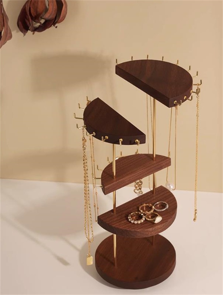 激安セール 胡桃 回転可能 ネックレス収納棚 ブレスレット 指輪収納棚 大容量 家庭用 デザインセンス アクセサリー展示棚 多機能回転棚 大人気