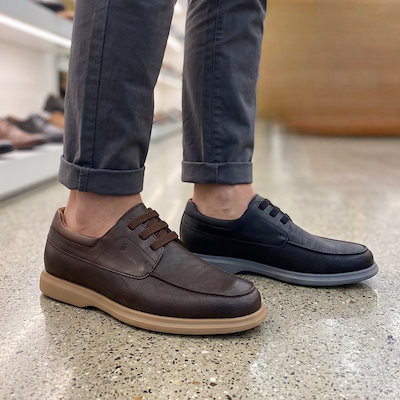 男性用セミカジュアルボートシューズ YAESDHO445BKLW HFYP5A GN_GN
