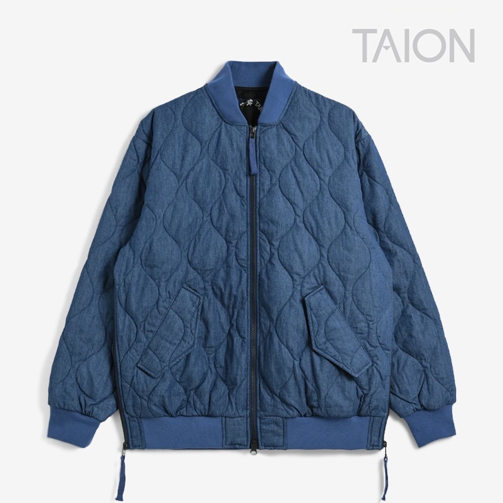 ミリタリー MA-1 ダウン ジャケット リップストップ オニオン キルティング/インディゴデニム(111M1ML)