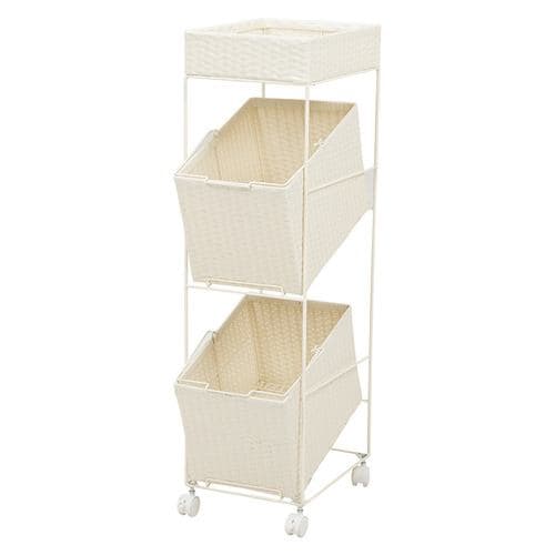 【メーカー直送品】萩原 RAN-2425WH ランドリーラック ホワイト