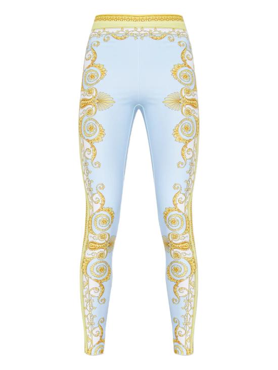 VERSACE Women Leggings 10039001A17164 5Y580 Clear Blue