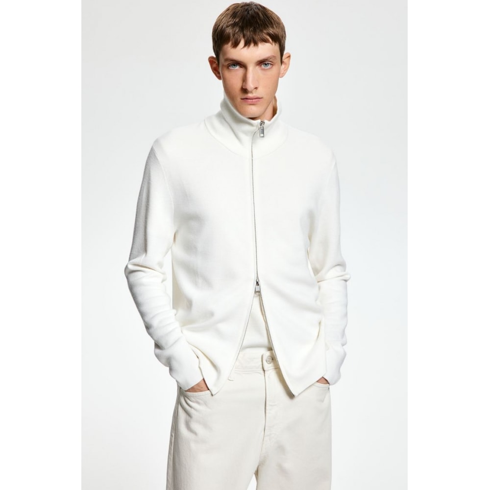 H&M ジップカーディガンホワイト 9,017円