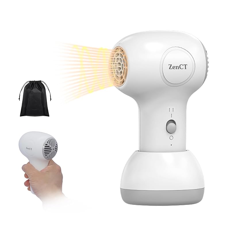 ZenCT ドライヤー コードレス ヘアドライヤー USB充電式 小型 ドライヤー 軽量 45℃恒温 温風 ヘアケアドライヤー 子供用 肌 髪 過熱防止 低騒音 コンパクト 家庭用/旅行用 出産祝い
