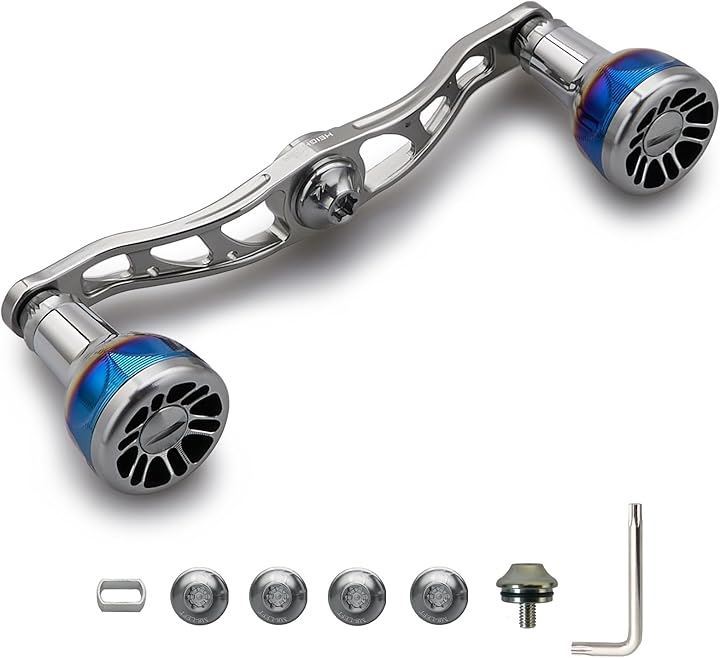 V2.0 105/115mm ベイト リール ハンドル 航空アルミ製 シマノ ダイワ アブガルシア 通用 Engn series 1081(ガンメタル, V2.0 - 105mm)