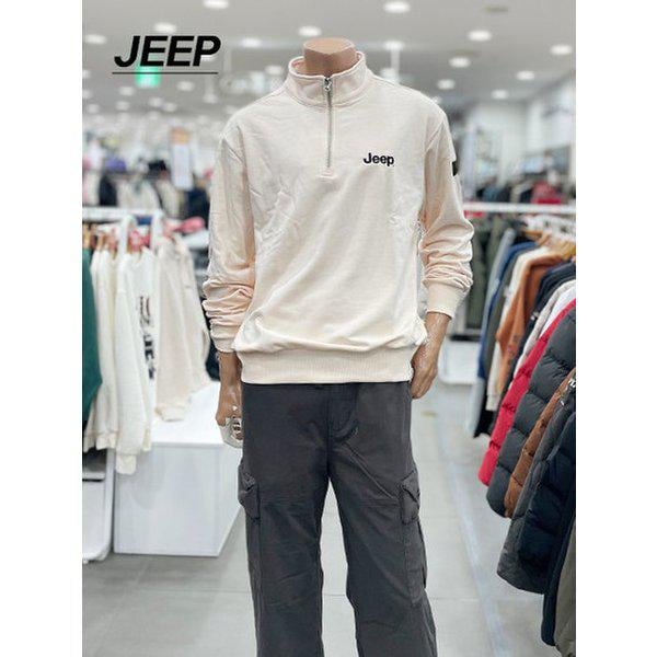 男女共用ハーフジップ 基本ロゴ スウェットシャツ(JM5TSU856IV)