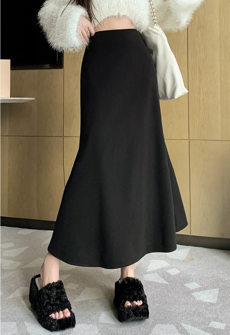 スカート ロングスカート フレアスカート ミモレ丈 ロング フレア マーメイド ハイウエスト かわいい シンプル おしゃれ キュート 存在感 無地 春 秋 冬 レディース 通勤 学生 お出かけ 休日