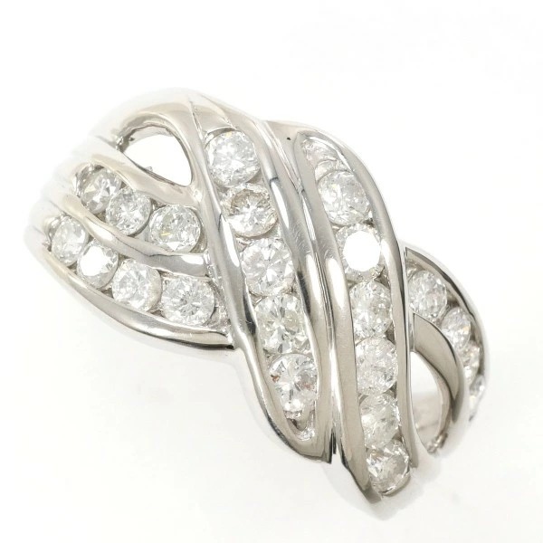 PT850 プラチナ リング 指輪 12.5号 ダイヤ 1.05 カード鑑別書 ジュエリー 中古