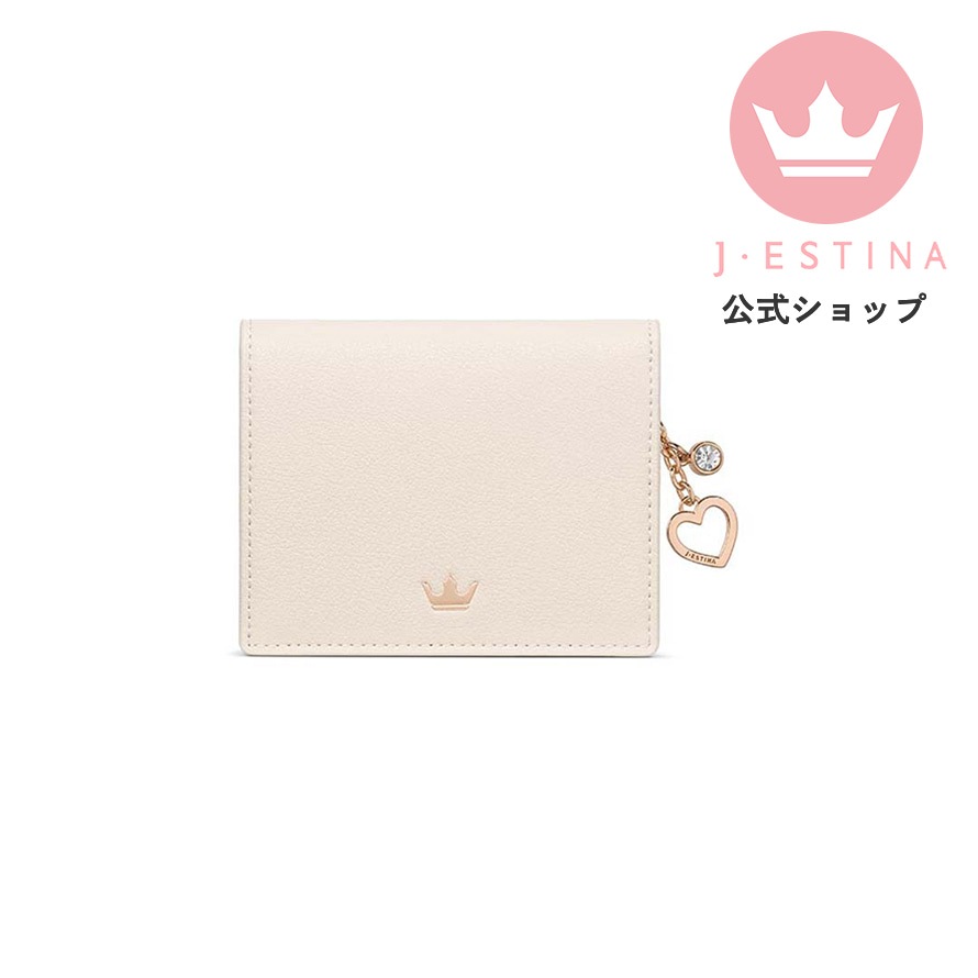 JUDY ハートチャーム付き二つ折りカードケース(ホワイト)IU パクミニョン 韓国ドラマ 韓国ファッション レディース アクセサリー