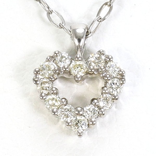 4℃ K18WG ネックレス ダイヤ 総重量約1.2g 約40cm ジュエリー 中古