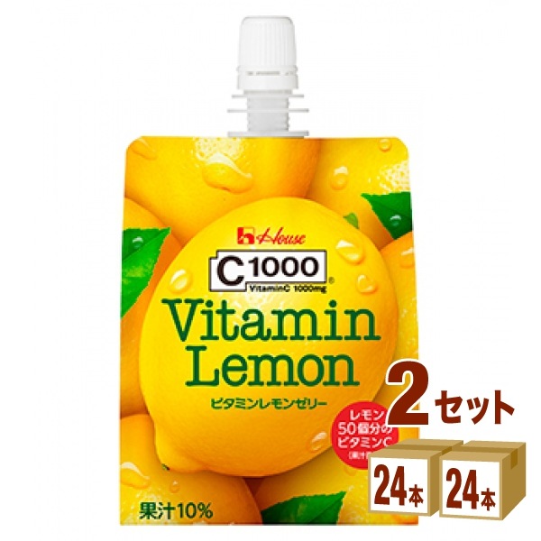 ハウスウェルネスフーズ C1000ビタミンレモンゼリー 180 ml 2ケース (48本) 飲料