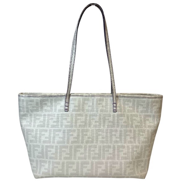 フェンディ FENDI 8BH198 ホワイト ズッカ柄 バッグ トートバッグ 【中古】