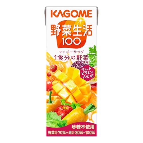 カゴメ 野菜生活100 マンゴーサラダ 200ml紙パック×24本（砂糖不使用 マルチビタミン A・C・E）