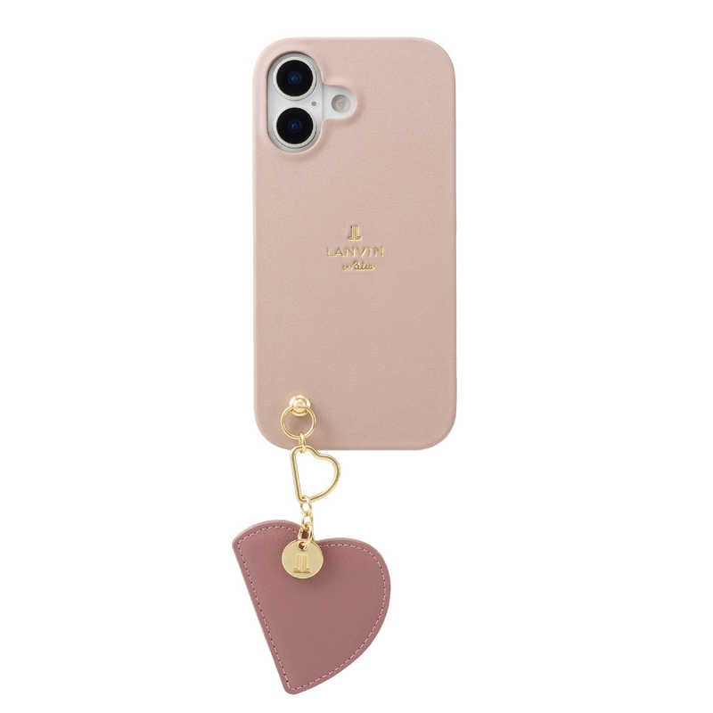 ランバン　LANVIN en Bleu - Slim Wrap Case with Heart Mirror Charm for iPhone 17 Pink　LBPKGHMWPIP2563