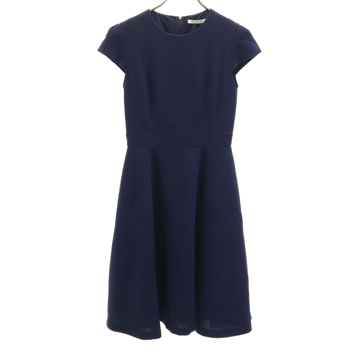 FOXEY NEW YORK フォクシーニューヨーク 日本製 半袖 フレンチスリーブ ワンピース 40 ネイビー レディース 古着