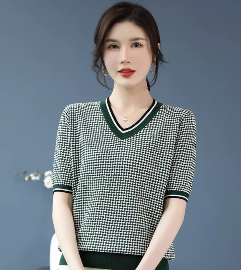 トップス デート モテアイテム ニットソー 半袖 Uネック コットン 大人可愛い きれいめ 上品 おしゃれ かっこいい 大人可愛い ラブリー キュート ガーリー クール モード系 セクシー エレガント