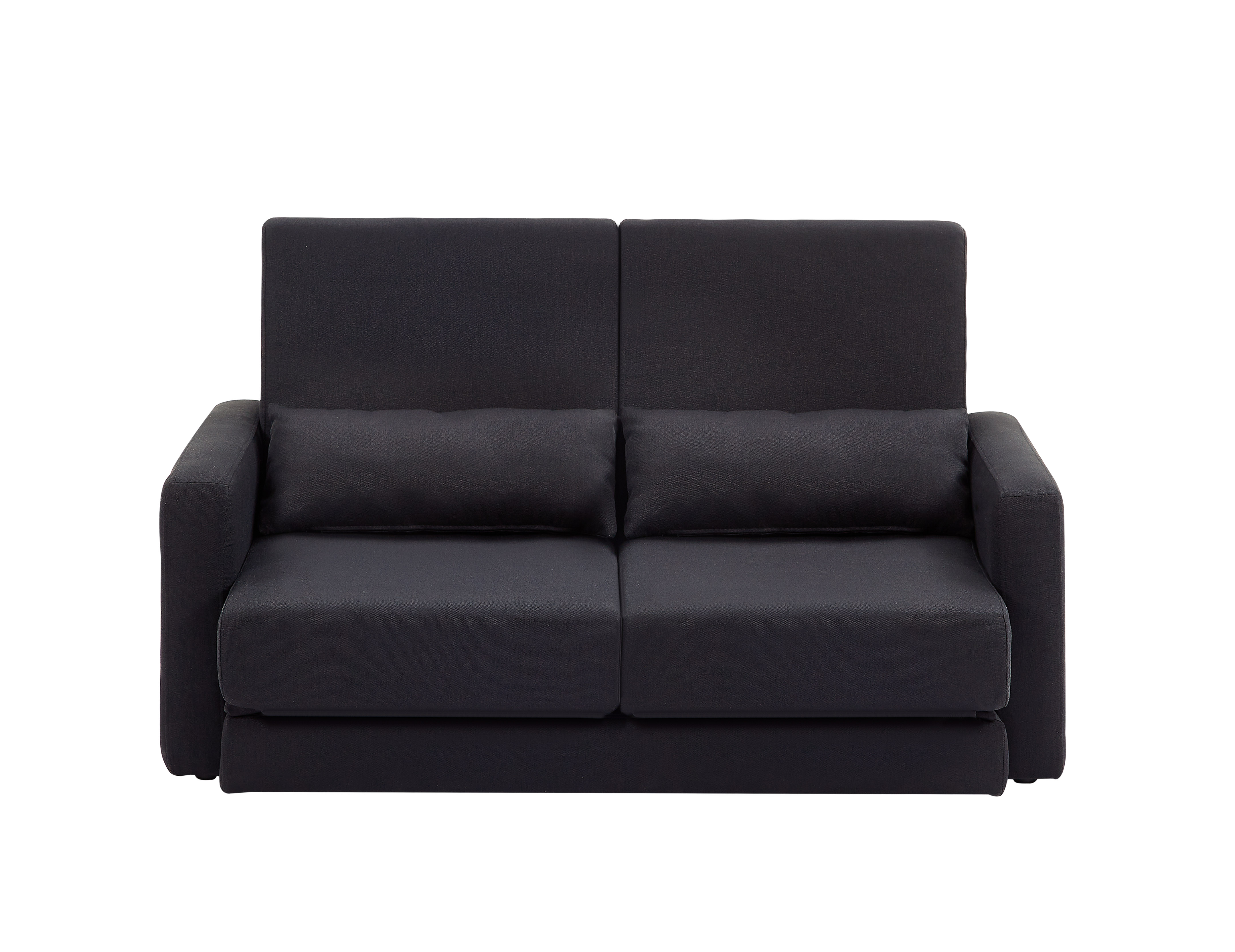 2人掛けソファ 両サイド収納付き 布製肘掛け取り外し可能な木脚 ローソファ コンパクト