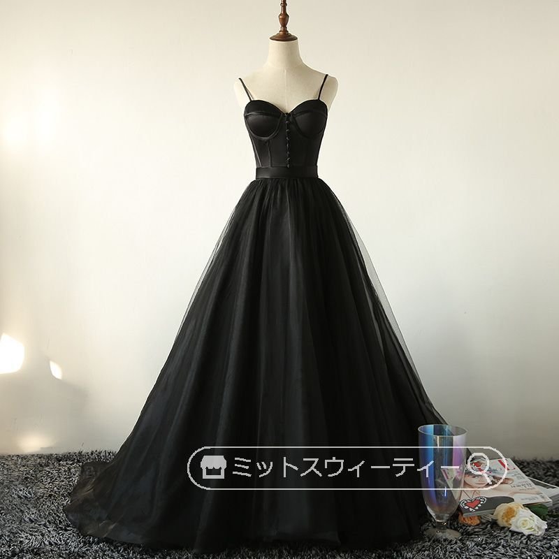 カラードレス 演奏会 床付き/トレーン キャミソール コルセット型 ロングドレス コンサート 披露宴