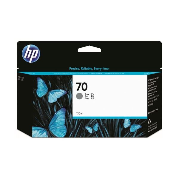 （まとめ） HP70 インクカートリッジ グレー 130ml 顔料系 C9450A 1個 (×3セット)