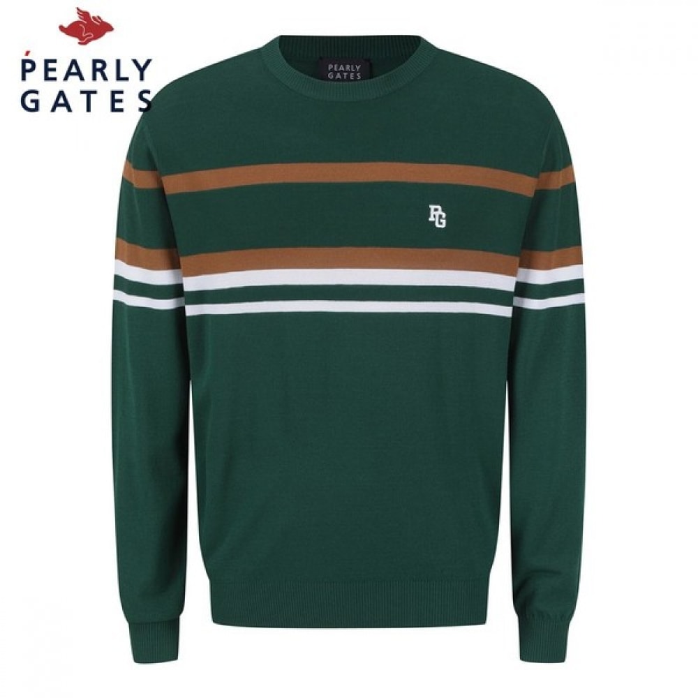 [パリゲイツ] メンズカラーライン長袖ニット