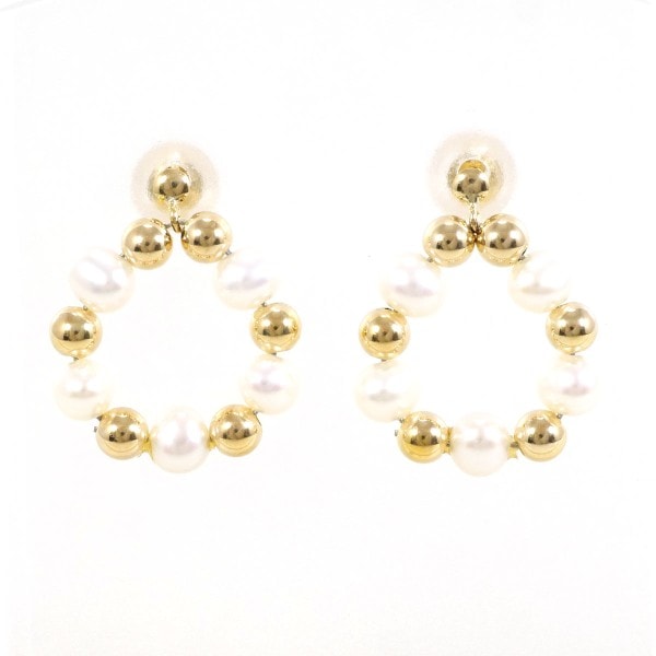K18 18金 YG イエローゴールド ピアス パール(真珠) 総重量約1.1g ジュエリー 中古