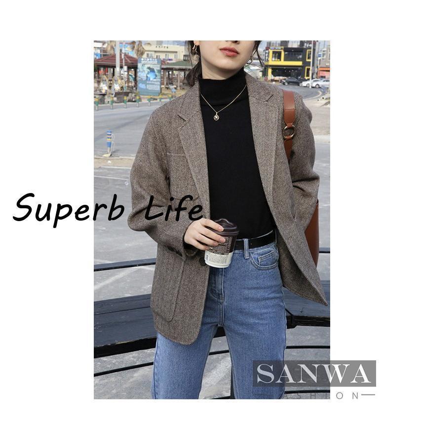 カジュアルジャケット 春 女性用コート テーラードジャケット スリム 秋 レディース ビンテージ コート ブレザー テーラード カジュアル シンプル ジャケットアウターAラインコートアウターAラインコ