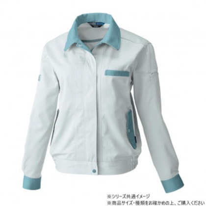 桑和 4224 レディース長袖ブルゾン Lサイズ シルバーグレー(22)